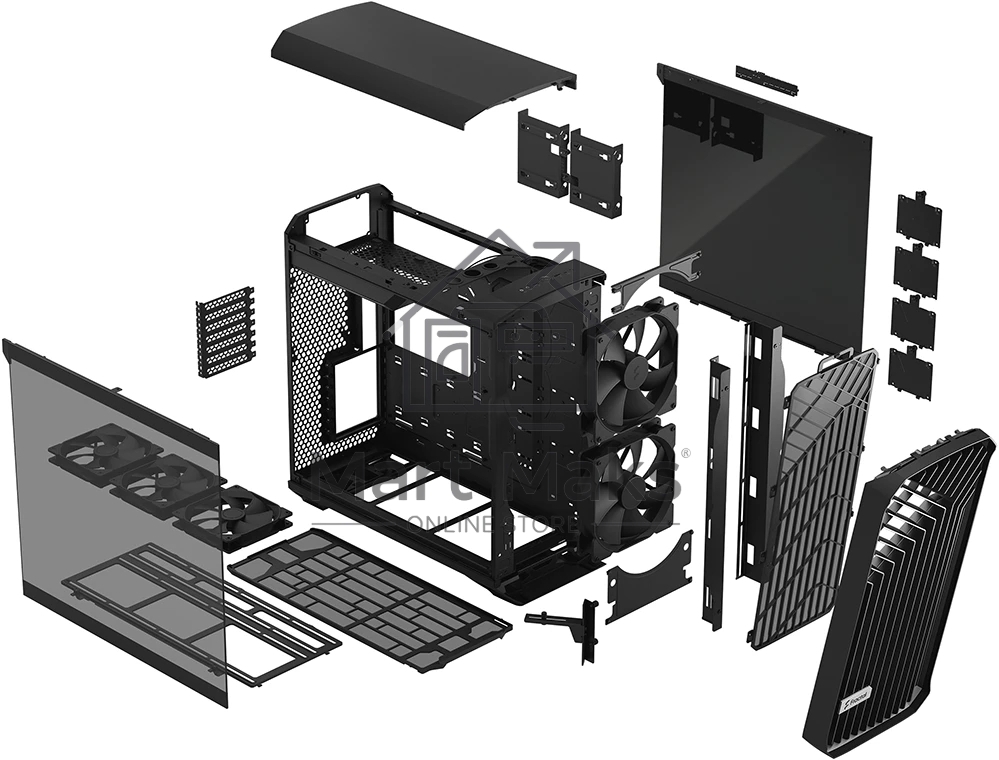Компьютерный корпус Fractal Design Torrent Black TG Light Tint / E-ATX, TG, 2x3.5, 4x2.5, 7xPCI, 1xUSB-C, 2xUSB3.0 / 2x180mm, 3x140mm fans inc. / FD-C-TOR1A-01