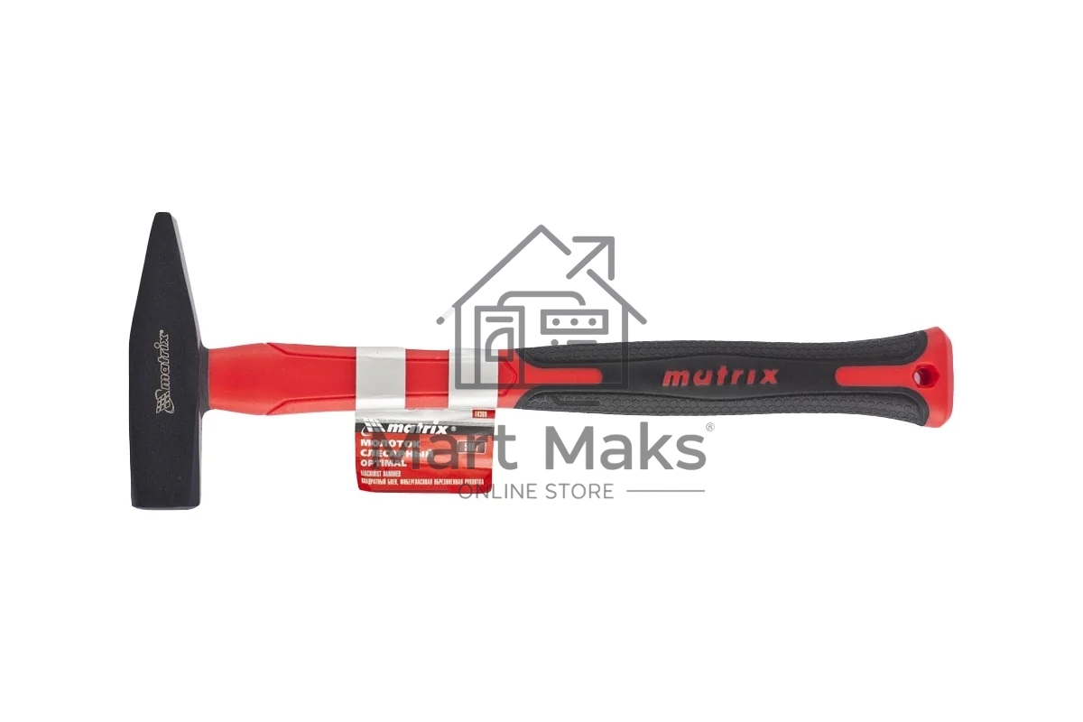 Молоток Matrix слесарный''optimal'' 500 г, фибергласовая обрезиненная рукоятка, квадратный боек