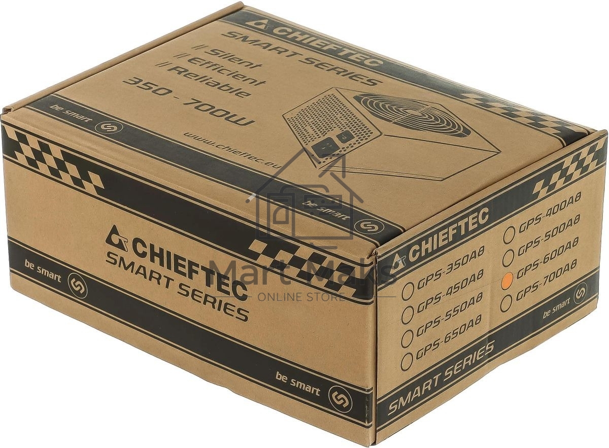 Блок питания Chieftec RTL GPS-600A8, 600Вт, 80 PLUS, 120мм, черный