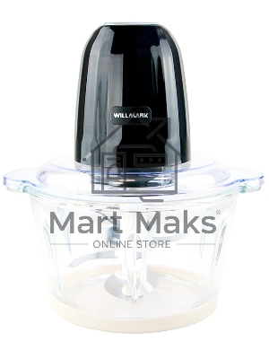Измельчитель Willmark WMC-7088 (500Вт., стекл. чаша 2л., двойн. лезвия., рез. основание) черный