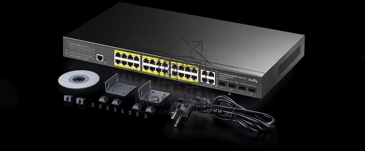 Коммутатор Cudy GS2028PS4-300W (L2) 28x1Гбит/с 4SFP 24PoE+ 300W управляемый