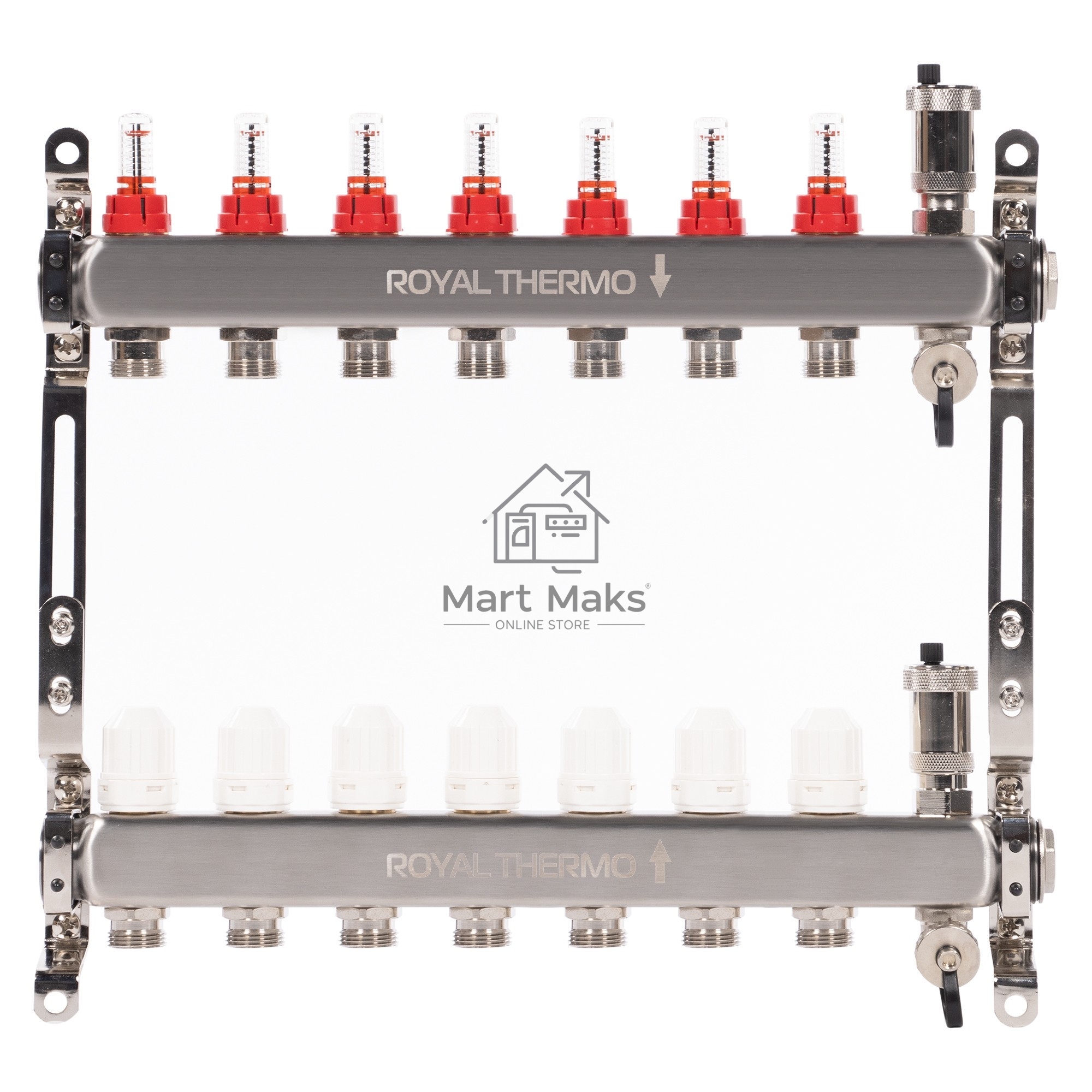 Коллектор Royal Thermo нерж. в сборе с расходомерами 1