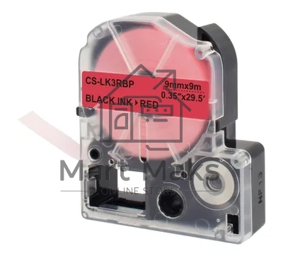 Картридж ленточный Cactus CS-LK3RBP черный, 9мм, 9м для Epson LW300/LW400/LW700/LW600P/LW1000P/K400/Z700/Z900