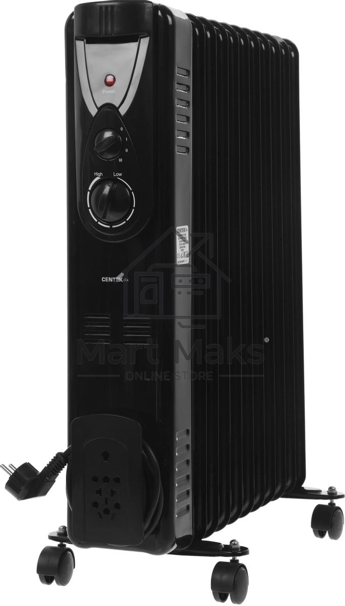 Масляный обогреватель Centek CT-6202 (11 секций) черный, 2500 Вт, 25 м2, термостат