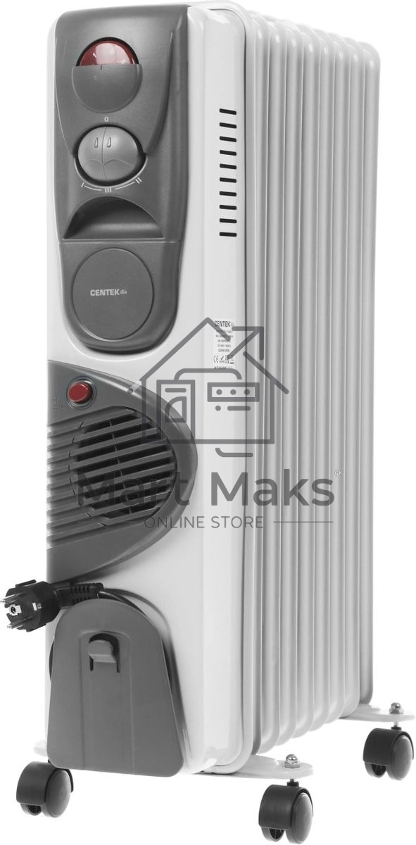Масляный обогреватель Centek CT-6203-9 (9 секций) белый, 2400 Вт, 20 м2, 3 режима, термостат