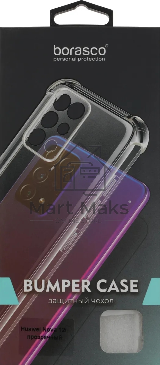 Чехол (клип-кейс) BoraSCO для Huawei Nova 12i Bumper Case прозрачный