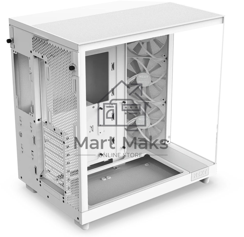 Компьютерный корпус без блока питания Case NZXT H6 Flow, Midi-Tower, TG, 3x120мм, 2xUSB-A 3.2 + 1xUSB-C 3.2, ATX, mATX, mITX белый