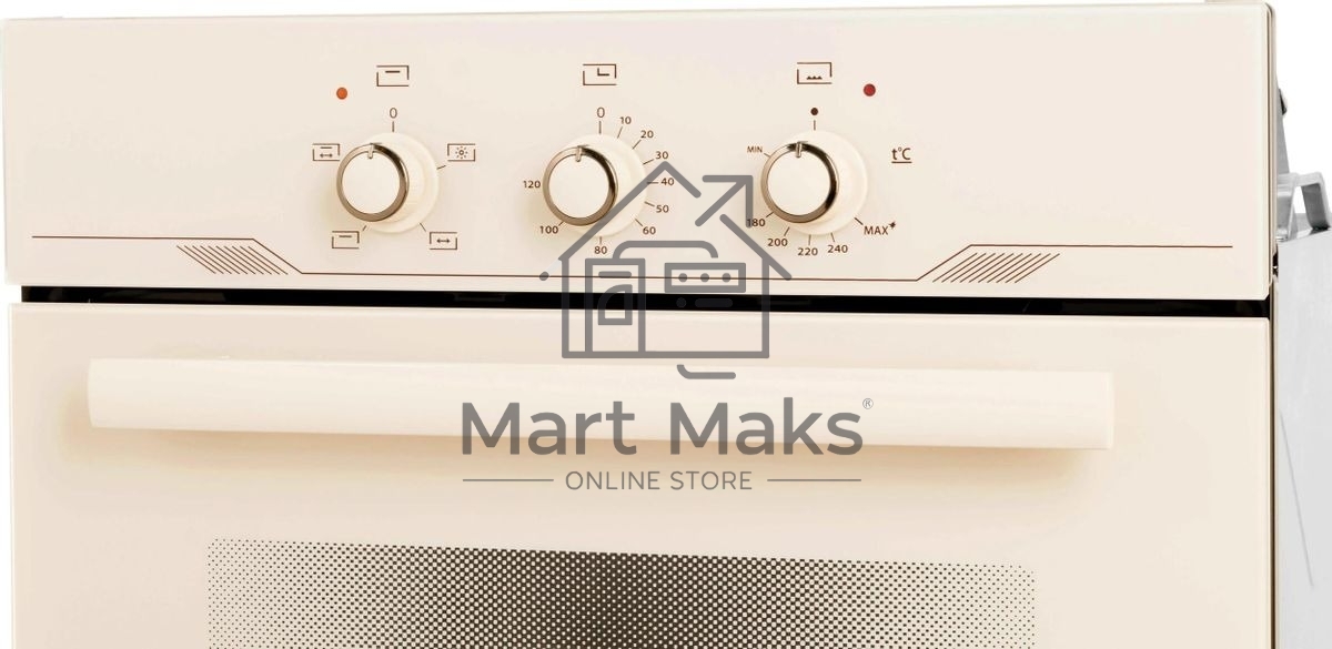 Встраиваеммый газовый духовой шкаф Gefest ДГЭ 621-01 В1, 52л, дверца с 2 стеклами, кремовый