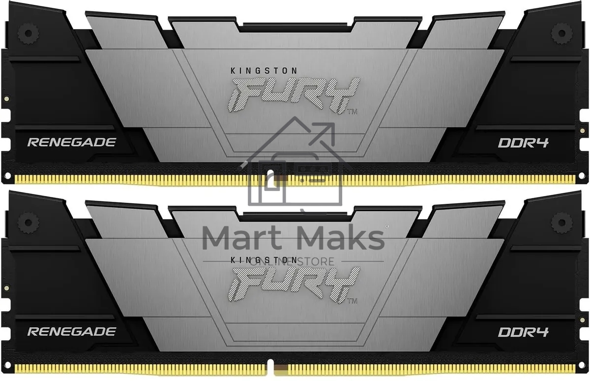 Оперативная память Kingston Fury Renegade, DDR4, 16GB (2x8GB), 4800MHz, CL19, DIMM, с радиатором, черный