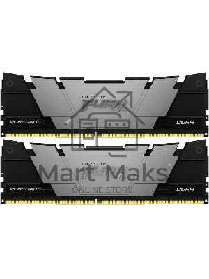 Оперативная память Kingston Fury Renegade, DDR4, 16Gb (2x8Gb), 4800MHz, CL19, DIMM, с радиатором, черный