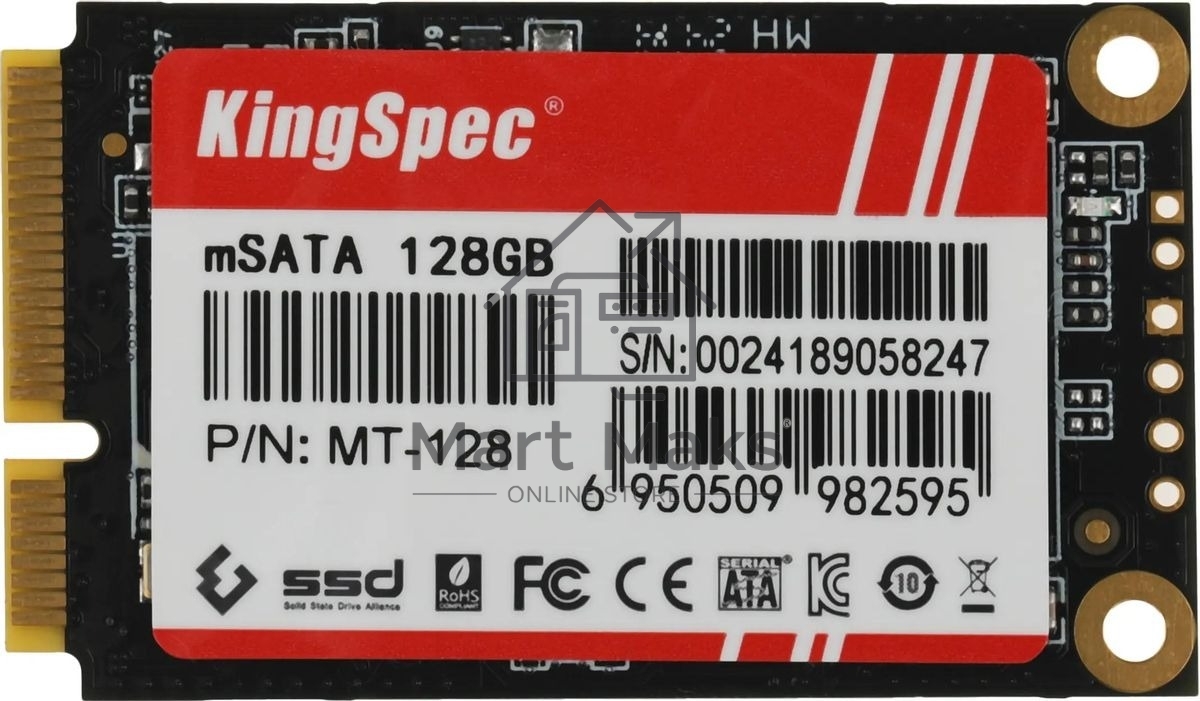 Накопитель SSD KingSpec MT Series MT-128, 128GB, mSATA, R/W 500/450