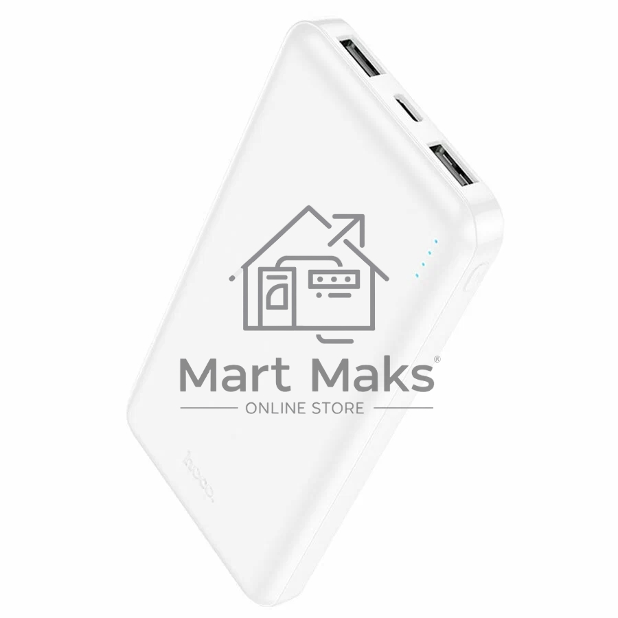 Мобильный аккумулятор Hoco J100 High-ranking 10000mAh 2.1A 2xUSB-A белый (J100 HIGH-RANKING WHITE)