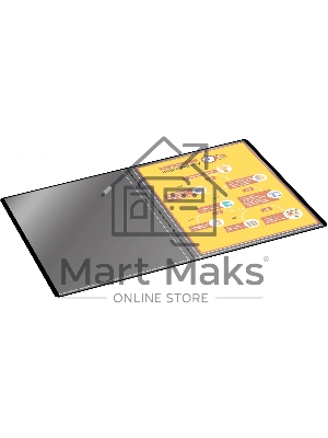 Папка с 10 прозрачными вкладками Silwerhof Eco A4, пластик, 0.5мм, черный