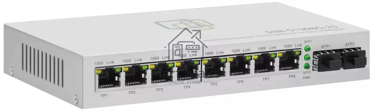 Коммутатор SNR SNR-S1908G-2S, 8×1 Гбит/с + 2×1 Гбит/с SFP, управляемый