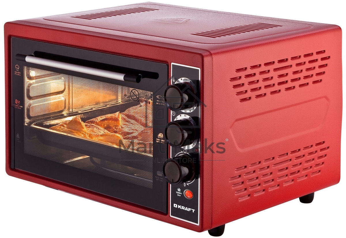 Мини-печь Kraft KF-MO 3804 RKR красный