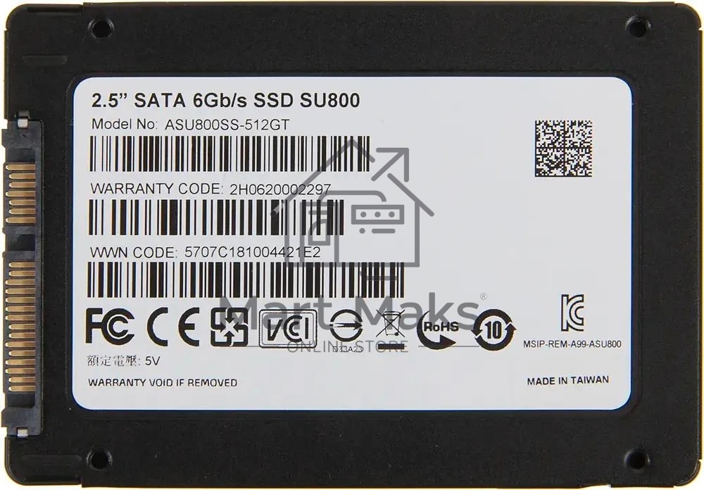 Накопитель SSD ADATA SU800, 512Gb, SATA III, 2.5