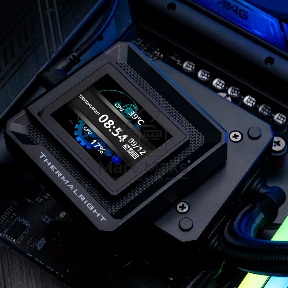 Водяное охлаждение для процессора Thermalright Frozen Warframe SE 240 ARGB Black (240mm, LED temp., Black, ARGB/ Fans: 2x120mm, 70.84CFM, 29.8dBA, 2000RPM/ Pump height 59mm, Rad thickness 27mm/ S: 1851, 1700, 1200, 115X, AM5, AM4)