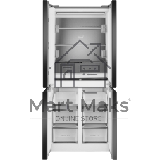 Холодильник Weissgauff WCD 450 Bru Steel Glass NoFrost Inverter матовая сталь трехкамерный 287/163л морозилка снизу, No Frost, Side by Side