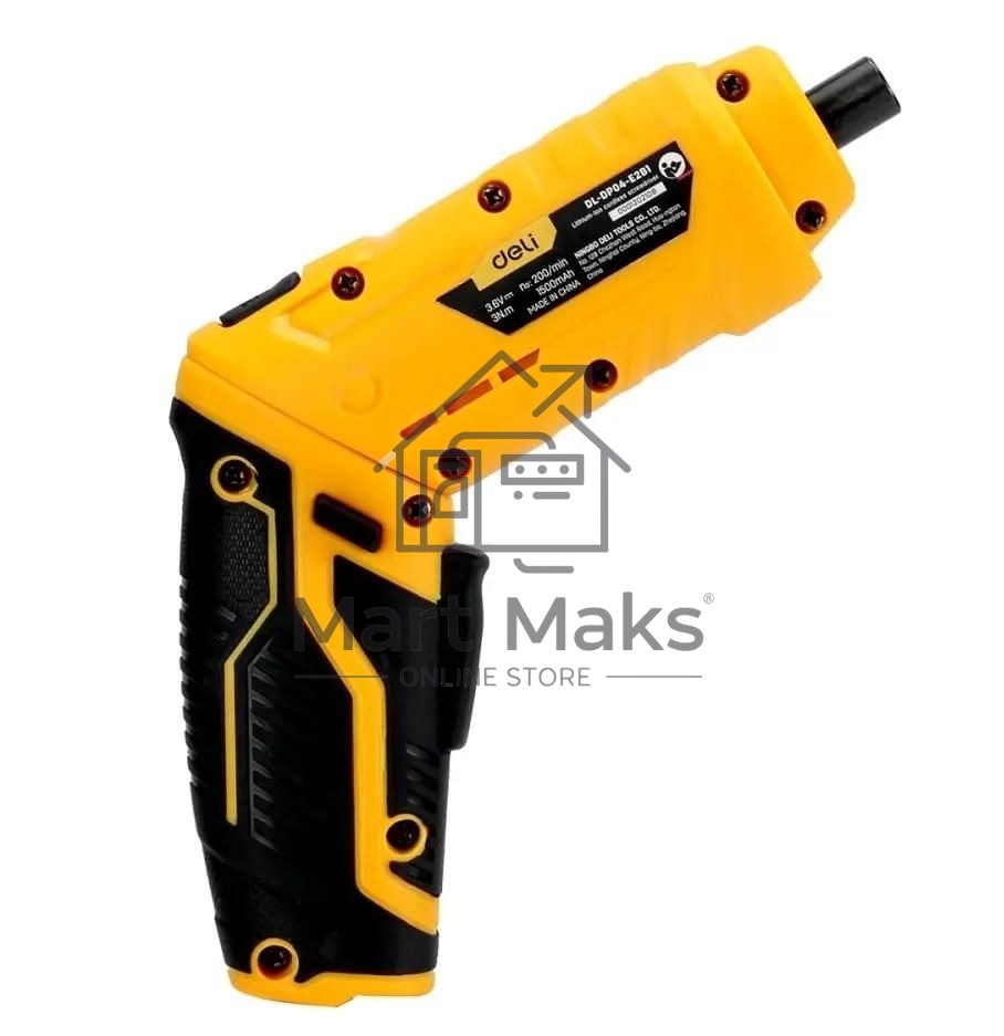 Отвертка аккумуляторная Deli DL-DP04-E2B1 (3,6В, 1,5А*ч, 3Нм, набор бит 10 шт, пласт. кейс)