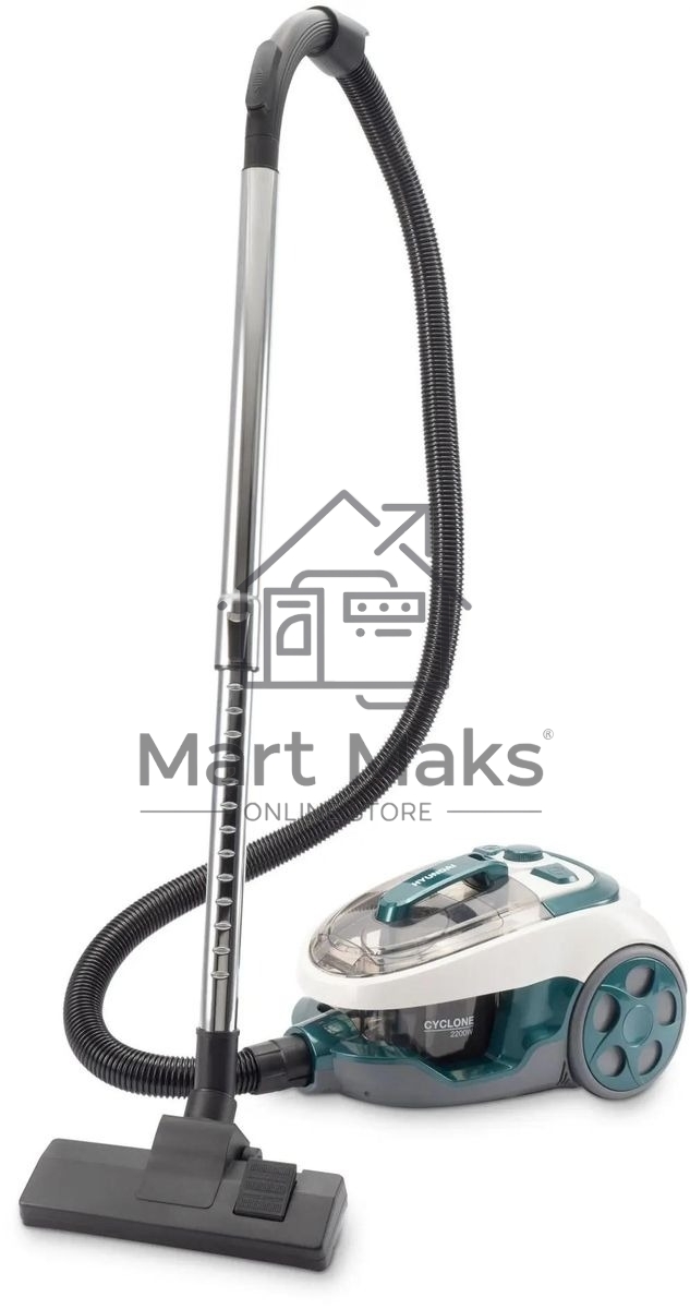 Пылесос Hyundai HYV-C3500 белый/бирюзовый, 380/2220 Вт, уборка сухая, пылесборник контейнер 2.5 л