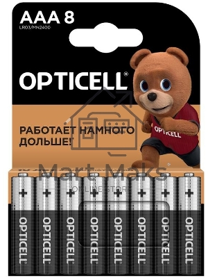 Элемент питания алкалиновый AAA/LR03 (блист. 8шт) Basic Opticell 5051009