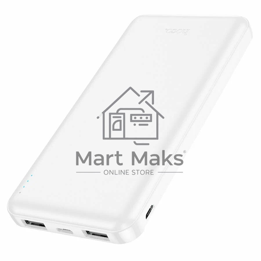 Мобильный аккумулятор Hoco J100 High-ranking 10000mAh 2.1A 2xUSB-A белый (J100 HIGH-RANKING WHITE)