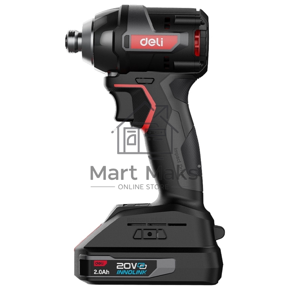 Винтоверт ударный аккумуляторный Deli DE-QZ20-1D2 (2АКБ*2А·ч + ЗУ, 20V, 200Нм, 0-3600об/мин, 0-3600уд/мин, сумка)