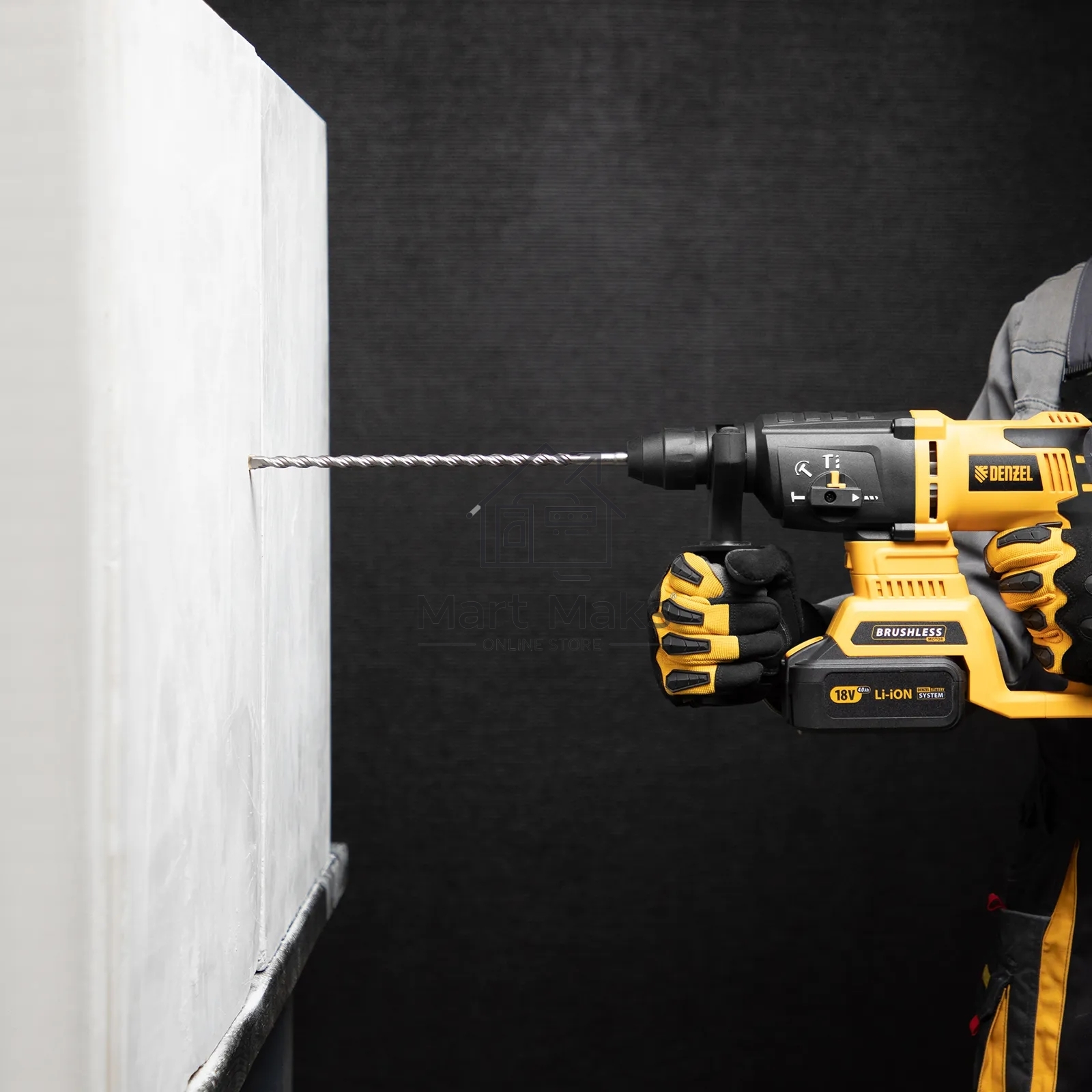 Бур по бетону Denzel двойная спираль, Cobalt W-tip, 8x310 мм, SDS PLUS