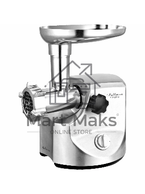 Мясорубка электрическая Pullman PL-PRO3500 серебристый, 3500 Вт, 3.5 кг/мин, реверс, металлический лоток, насадки - 8