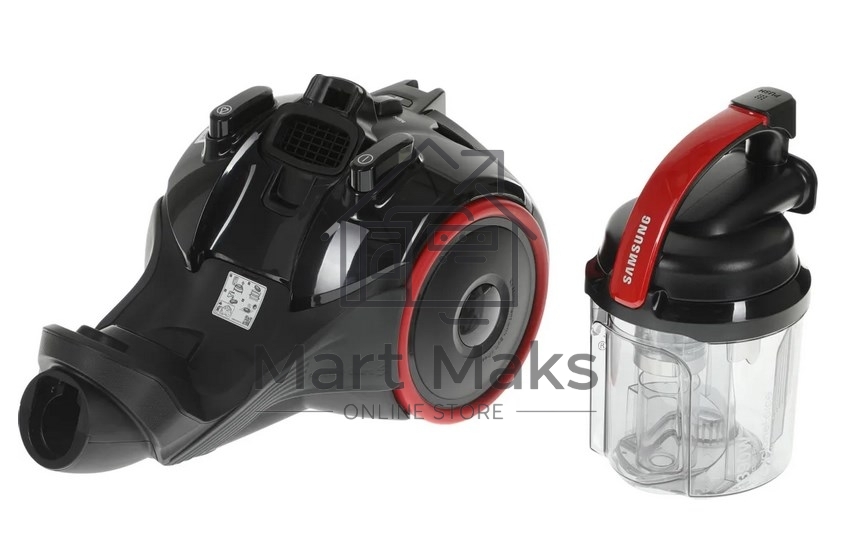 Пылесос Samsung VC15K4116VR/EV красный/черный, 390/1500 Вт, уборка сухая, пылесборник контейнер 1.3 л