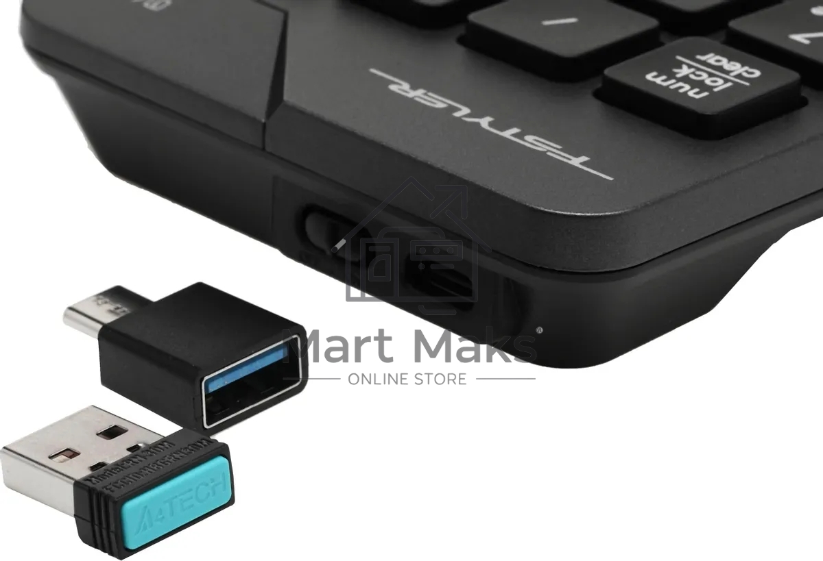 Числовой блок A4Tech FGK21C беспроводной, USB, Радиоканал, серый