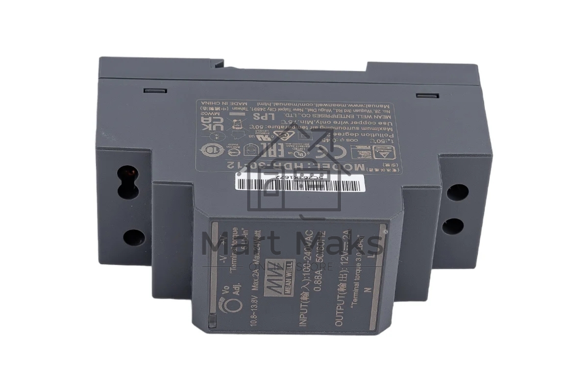 Блок питания MeanWell HDR-30-12 12В, 2А, 24Вт