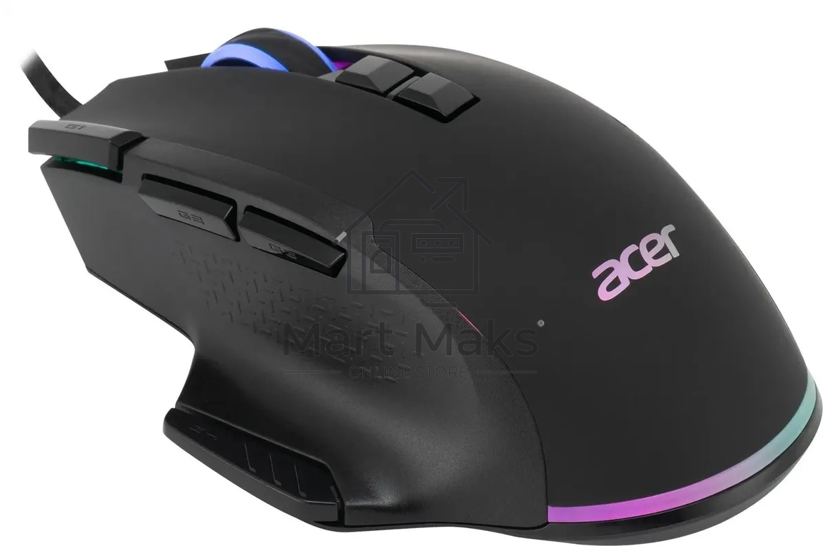 Мышь проводная Acer OMW180 черный, 6400 dpi, USB, кнопки - 9