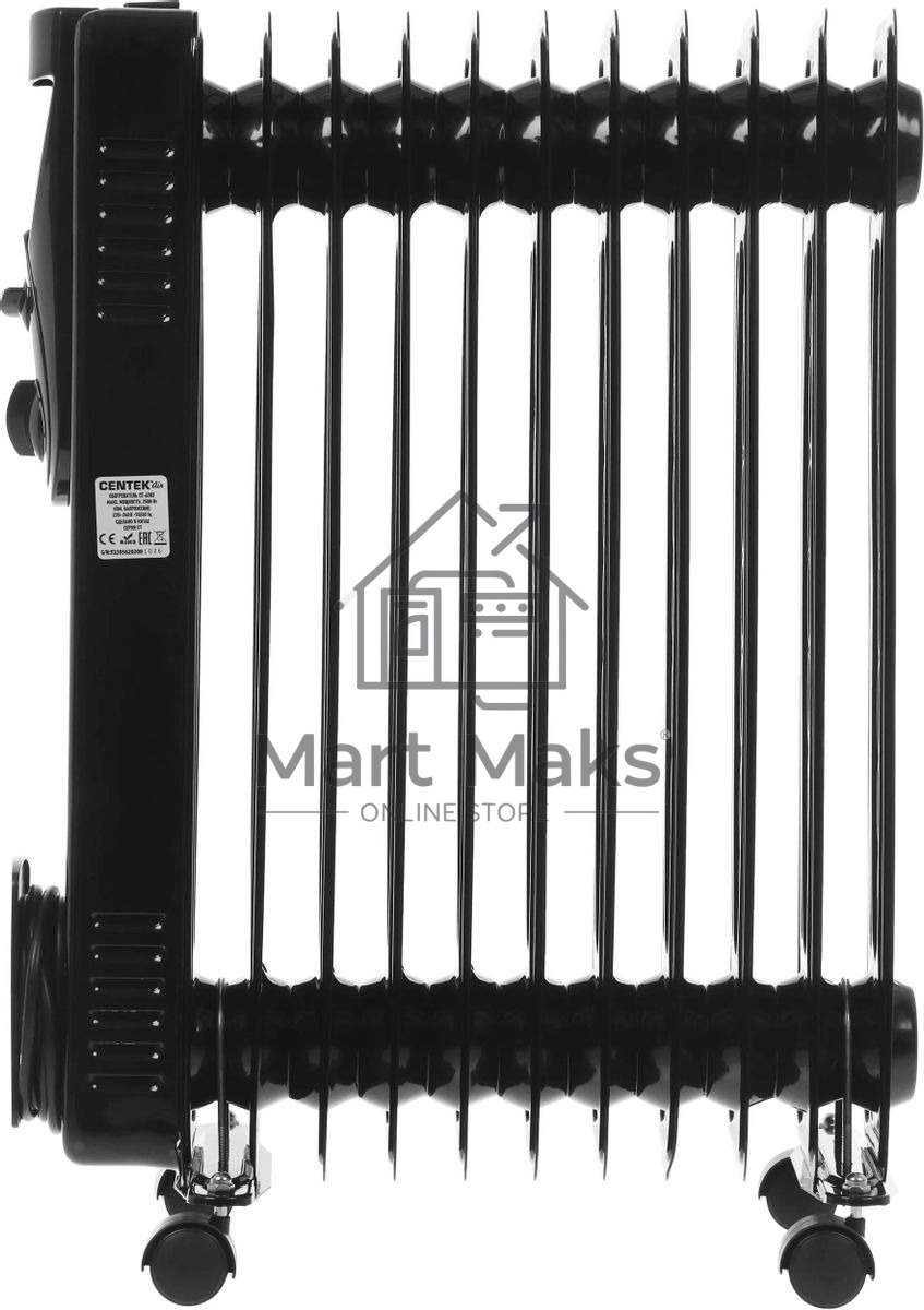 Масляный обогреватель Centek CT-6202 (11 секций) черный, 2500 Вт, 25 м2, термостат