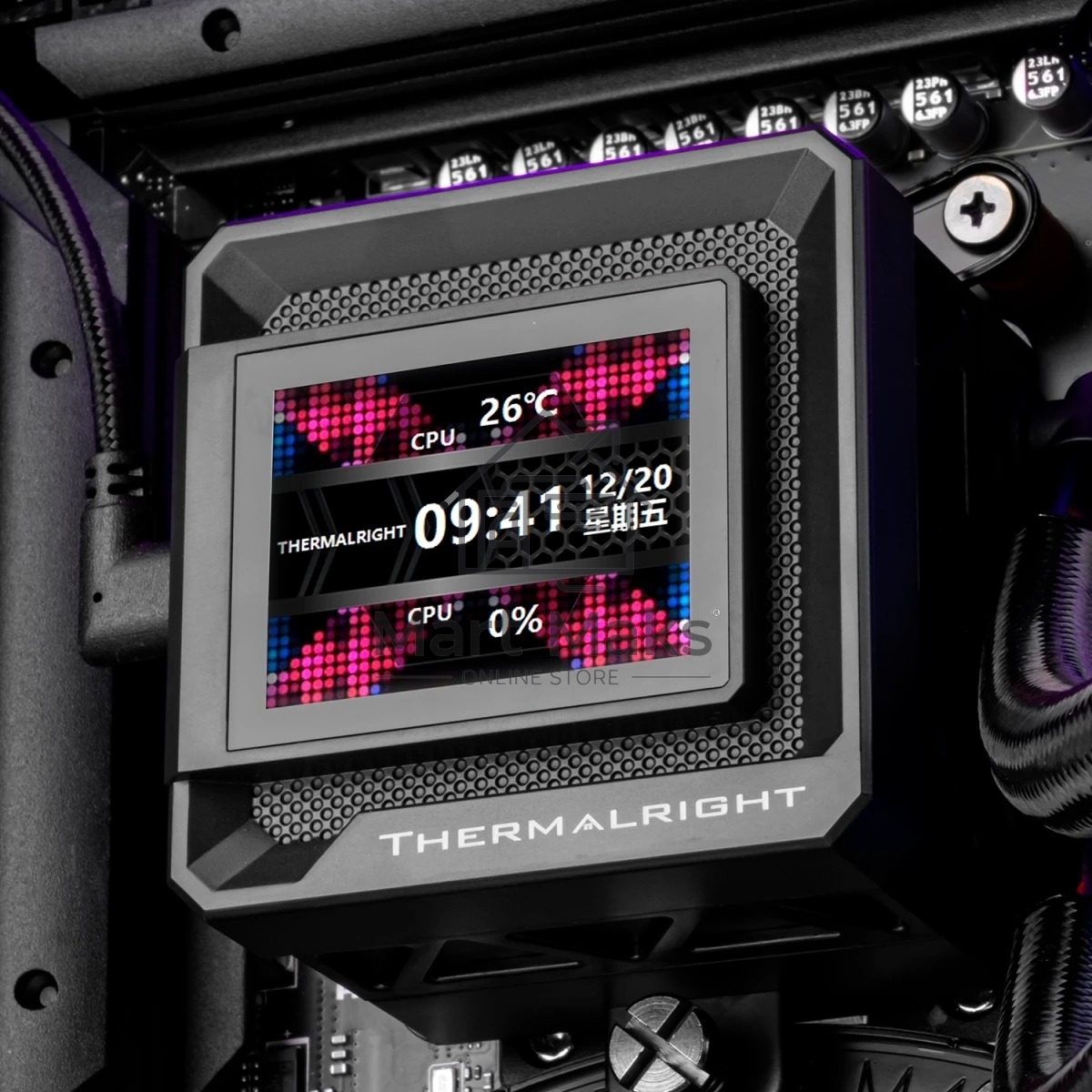 Водяное охлаждение для процессора Thermalright Frozen Warframe SE 240 ARGB Black (240mm, LED temp., Black, ARGB/ Fans: 2x120mm, 70.84CFM, 29.8dBA, 2000RPM/ Pump height 59mm, Rad thickness 27mm/ S: 1851, 1700, 1200, 115X, AM5, AM4)