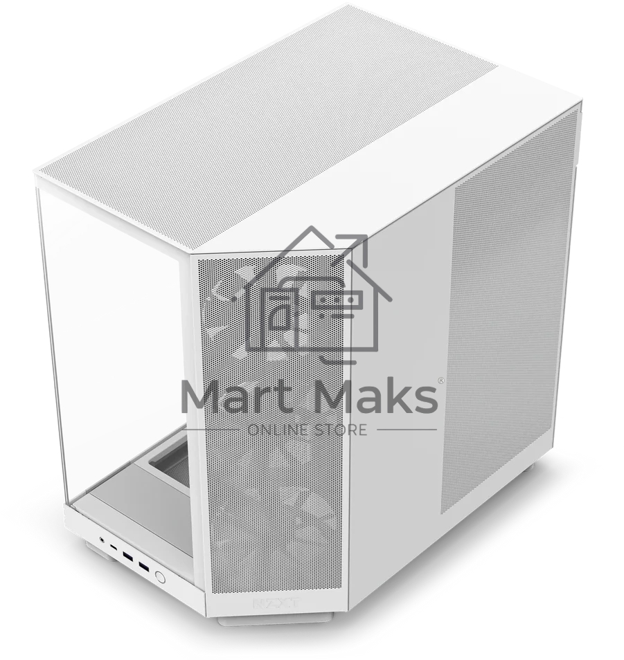 Компьютерный корпус без блока питания Case NZXT H6 Flow, Midi-Tower, TG, 3x120мм, 2xUSB-A 3.2 + 1xUSB-C 3.2, ATX, mATX, mITX белый