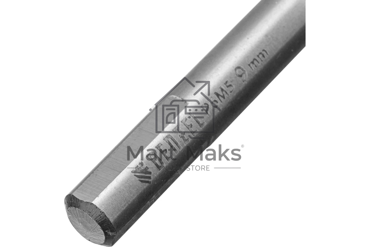 Сверло спиральное по металлу Denzel 9 x 125мм, Р6М5, Golden Tip, многогранная заточка