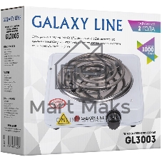 Плита настольная электрическая Galaxy Line GL3003 белый, 1 кВт, ТЭН, конфорки - 1, эмаль, поворотные переключатели