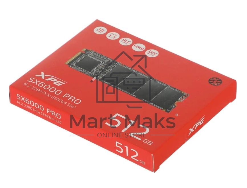 Накопитель SSD ADATA XPG GAMMIX S70 BLADE, 512Gb, PCIe 4.0 x4, M.2 2280, NVMe, R/W 7200/2600, с радиатором