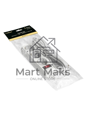 Удлинитель ExeGate EC-3-5W EX279353RUS белый, 5 м, евровилка, 3 розетки, 2200 Вт