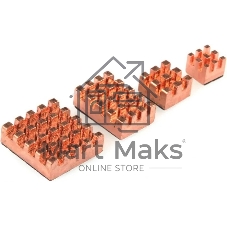 Набор радиаторов QUMO, 4 in 1 pure copper heat sink for Raspberry Pi 4B/4/3B/3/2, медь(RS015)