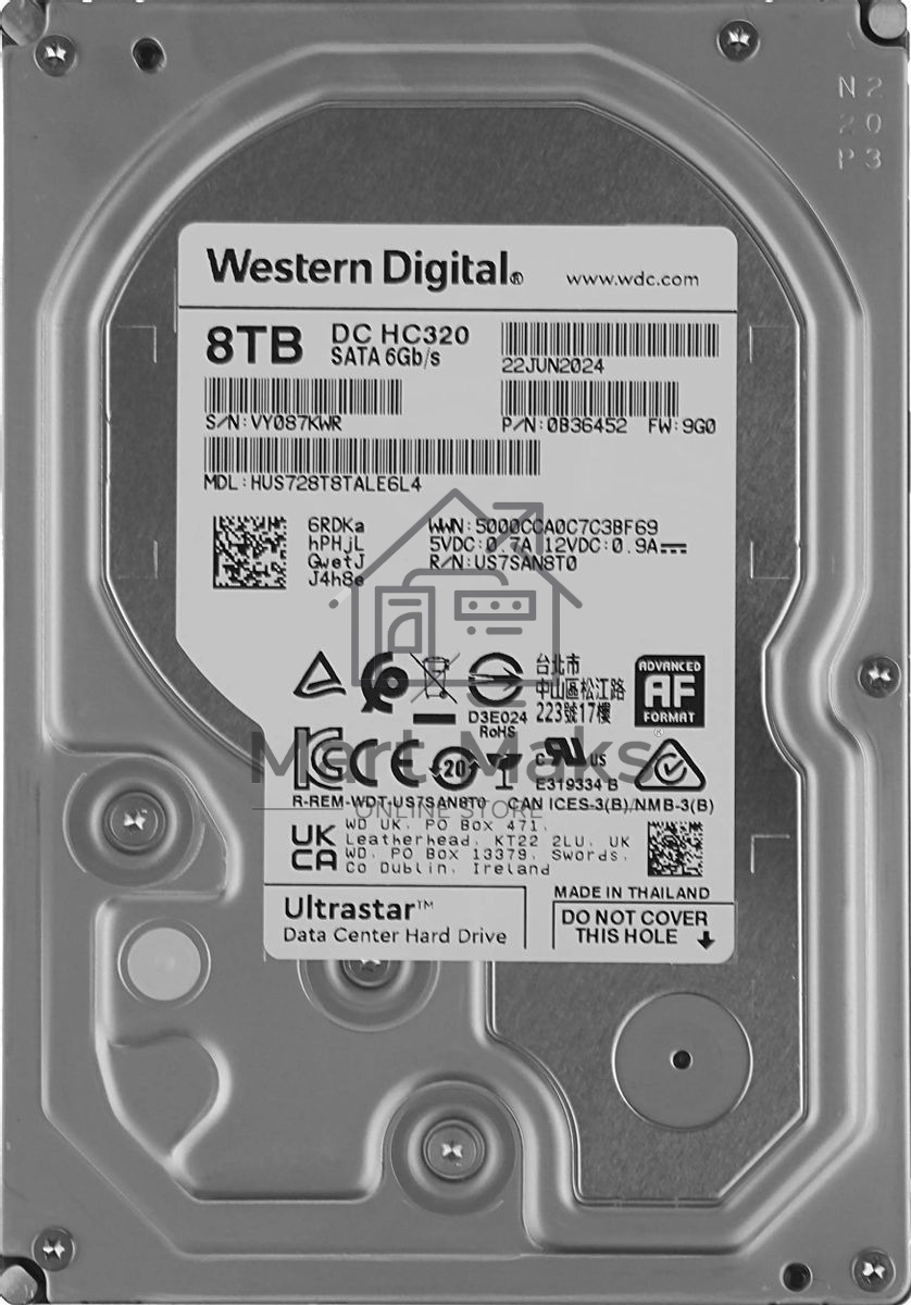 Жесткий диск Western Digital Ultrastar DC HC320 SATA-III 8Tb (7200rpm) 256Mb 3.5
