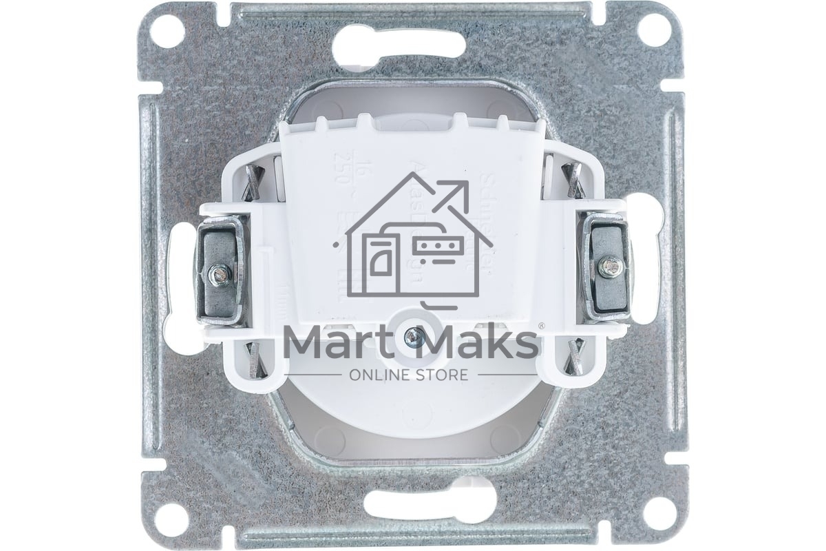 Механизм розетки 1-м СП AtlasDesign без заземл. 16А белый, SchE ATN000141