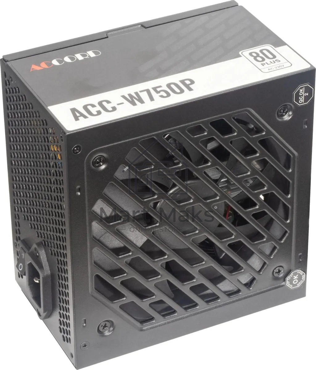 Блок питания Accord ACC-W750P, 750Вт, 80 PLUS WHITE, 120мм, черный