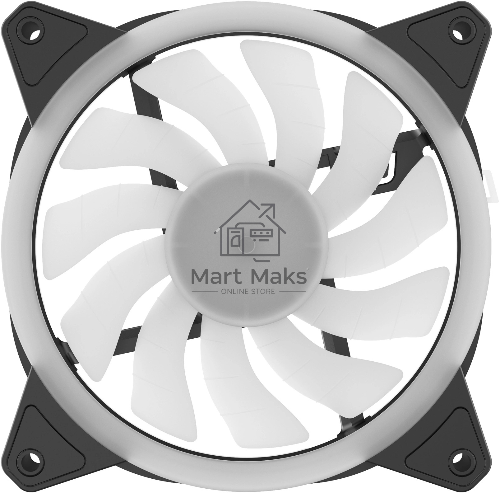 Вентилятор для корпуса GMNG GG-CF120FRGB2-PWMBK черный, 120 мм, 1500 об/мин, 26 дБ, 4 pin