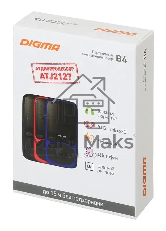 Плеер Hi-Fi Flash Digma B4 8Gb черный/1.8