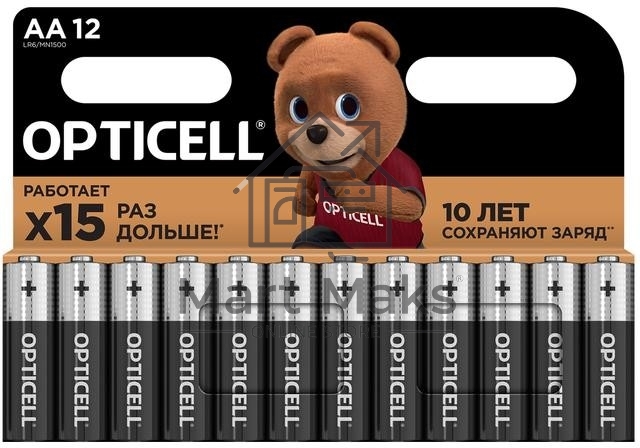 Элемент питания алкалиновый AA/LR6 (блист. 12шт) Basic Opticell 5051010