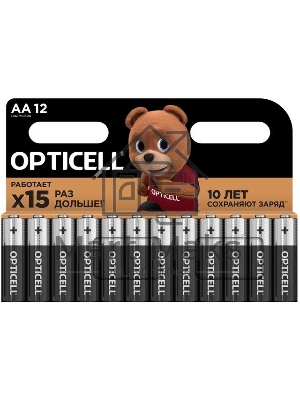 Элемент питания алкалиновый AA/LR6 (блист. 12шт) Basic Opticell 5051010