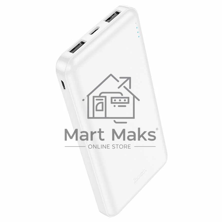 Мобильный аккумулятор Hoco J100 High-ranking 10000mAh 2.1A 2xUSB-A белый (J100 HIGH-RANKING WHITE)