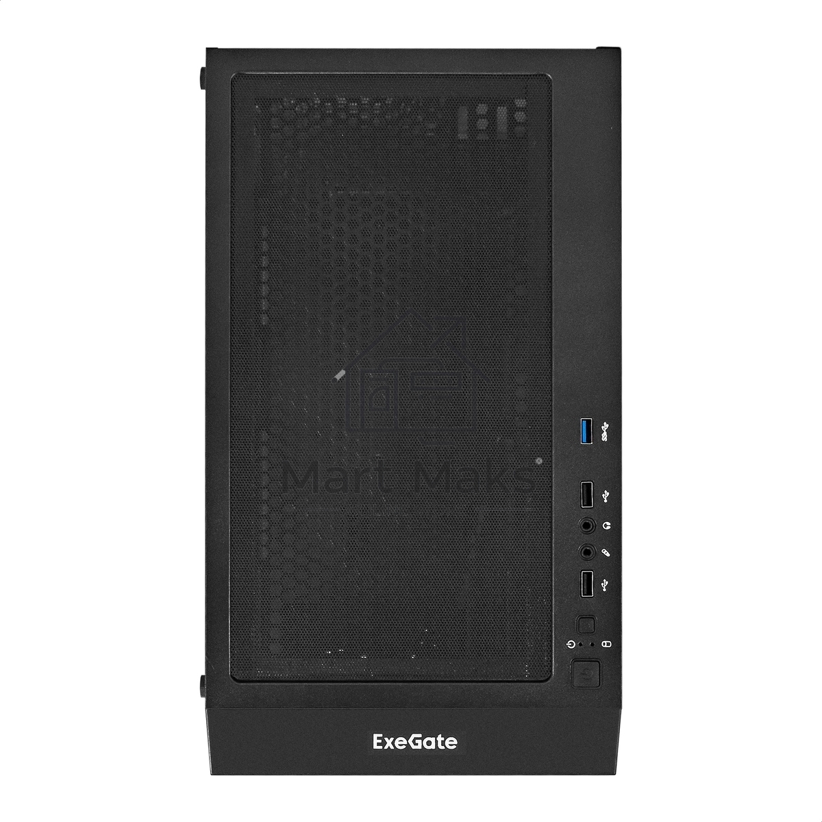 Компьютерный корпус Miditower ExeGate EVO-5001A-600NPX (ATX, БП 600NPX с вент. 12 см, 2*USB+1*USB 3.0+HD Audio, черный, 3 вент.12см с RGb подсветкой, боковая панель - закаленное стекло)